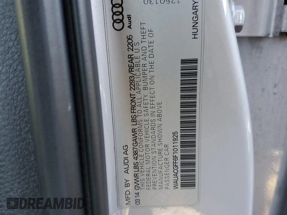 2015 Audi A3 1.8T Premium with VIN WAUACGFF6F1011925, listed as a Copart auction lot 70837943 with 77,035 mi miles. Bid and sale history available at carsss.com. Image 13.