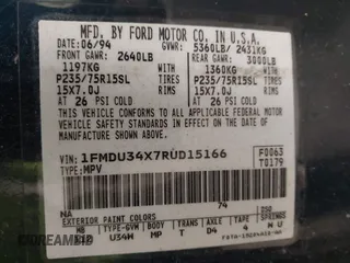 1994 Ford Explorer Eddie Bauer z VIN 1FMDU34X7RUD15166, wystawiony jako IAAI lot #42426543 z przebiegiem 168 233 mil mil oraz . Historia ofert i sprzedaży dostępna na DreamBid. Obrazek 9.