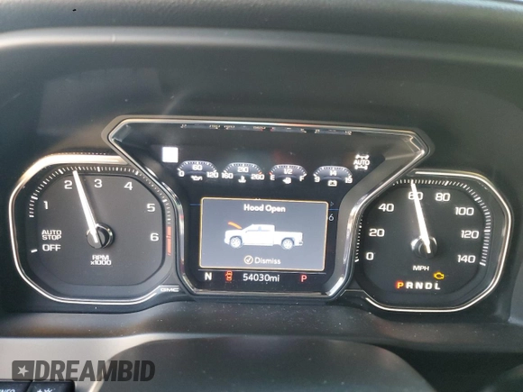 2021 GMC Sierra 1500 AT4 with VIN 1GTP9EEL7MZ251720, listed as a Copart auction lot 42526445 with 54,030 mi miles and Salvage Title. Bid and sale history available at carsss.com. Image 9.