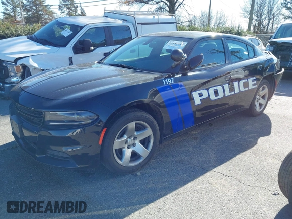 2022 Dodge Charger Police with VIN 2C3CDXAT3NH109952, listed as a IAAI auction lot 40919989 with 19,169 mi miles and . Bid and sale history available at DreamBid. Image 2.