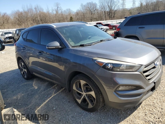 2016 Hyundai Tucson Sport with VIN KM8J33A21GU107702, listed as a Copart auction lot 46489365 with 112,534 mi miles and Salvage Title. Bid and sale history available at carsss.com. Image 4.