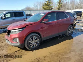 2024 Chevrolet Equinox LT with VIN 3GNAXUEG3RS225362, listed as a Copart auction lot 46871345 with 4,557 mi miles and Non Repairable. Bid and sale history available at DreamBid. Image 1.