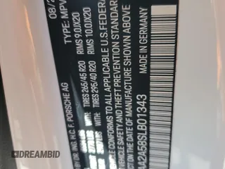2025 Porsche Macan z VIN WP1AA2A58SLB01343, wystawiony jako Copart lot #54007455 z przebiegiem 1 415 mil mil oraz Szkoda całkowita • Salvage title. Historia ofert i sprzedaży dostępna na DreamBid. Obrazek 14.