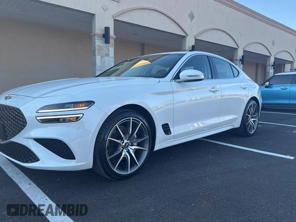 2023 Genesis G70 2.0T with VIN KMTG34TA0PU132665, listed as a Copart auction lot 88997945 with 3,158 mi miles and Clean Title. Bid and sale history available at DreamBid. Image 2.