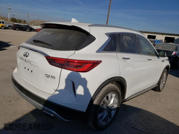 2021 Infiniti QX50 LUXE with VIN 3PCAJ5BB8MF117846, listed as a Copart auction lot 66727872 with 10,630 mi miles. Bid and sale history available at carsss.com. Image 4.