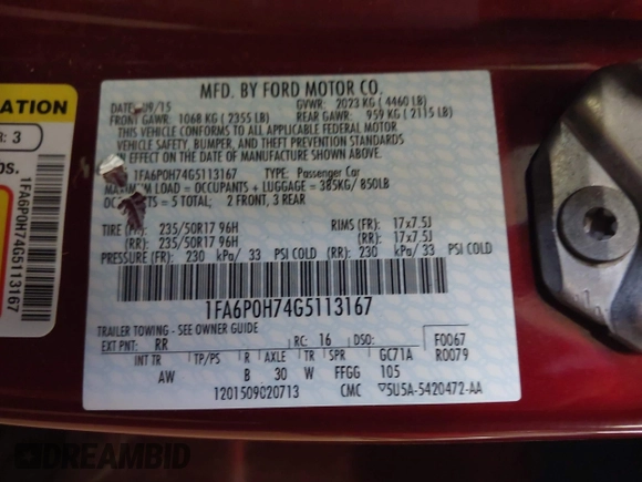 2016 Ford Fusion SE z VIN 1FA6P0H74G5113167, wystawiony jako IAAI lot #41973150 z przebiegiem 192 845 mil mil oraz . Historia ofert i sprzedaży dostępna na DreamBid. Obrazek 9.