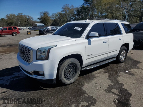 2015 GMC Yukon Denali with VIN 1GKS1CKJ9FR566390, listed as a Copart auction lot 48472835 with 167,719 mi miles and Salvage Title. Bid and sale history available at carsss.com. Image 1.