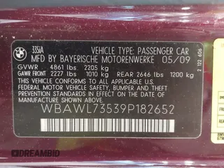 2009 BMW 3 Series 335i с VIN WBAWL73539P182652, выставлен на аукционе IAAI как лот 42333160 с пробегом 110 371 миль миль и . История ставок и продаж доступна на DreamBid. Изображение 9.