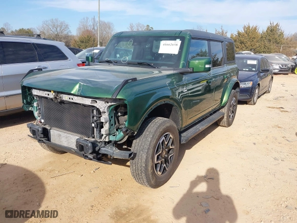 2022 Ford Bronco with VIN 1FMDE5BH1NLB64197, listed as a IAAI auction lot 41662698 with 43,479 mi miles. Bid and sale history available at carsss.com. Image 17.
