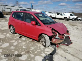 2008 Honda Fit Sport with VIN JHMGD38628S045663, listed as a Copart auction lot 48222545 with 148,236 mi miles and Salvage Title. Bid and sale history available at carsss.com. Image 4.