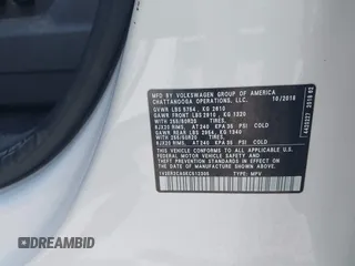 2019 Volkswagen Atlas SEL with VIN 1V2ER2CA0KC512305, listed as a IAAI auction lot 42400428 with 137,516 mi miles and . Bid and sale history available at DreamBid. Image 9.
