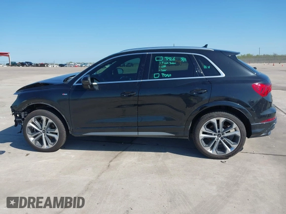 2021 Audi Q3 S line Premium Plus with VIN WA1EECF3XM1133790, listed as a IAAI auction lot 41870016 with 43,794 mi miles and . Bid and sale history available at DreamBid. Image 14.