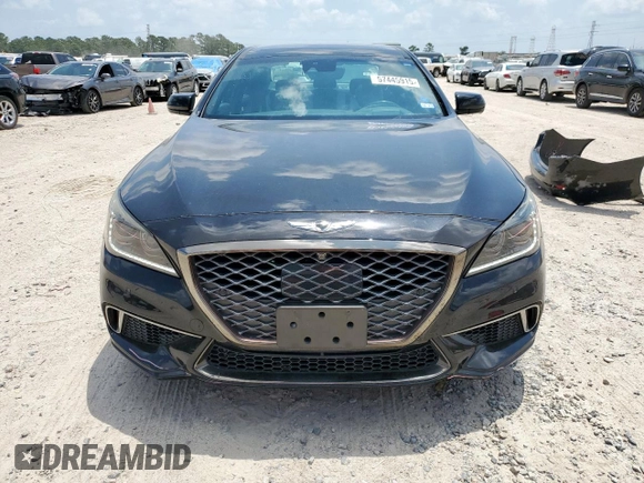 2018 Genesis G80 Sport with VIN KMHGN4JB9JU232870, listed as a Copart auction lot 57445915 with 62,172 mi miles and Salvage title. Bid and sale history available at DreamBid. Image 5.