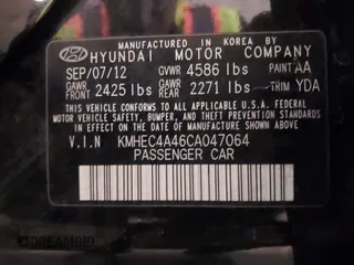 2012 Hyundai Sonata Hybrid с VIN KMHEC4A46CA047064, выставлен на аукционе IAAI как лот 42535867 с пробегом 222 215 миль миль и . История ставок и продаж доступна на DreamBid. Изображение 9.