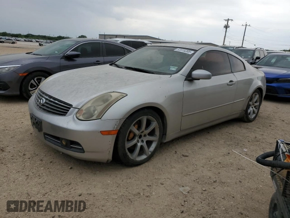 2003 Infiniti G35 Coupe w/Leather with VIN JNKCV54E43M208198, listed as a Copart auction lot 53915285 with 126,490 mi miles and Clean Title. Bid and sale history available at carsss.com. Image 1.
