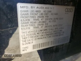 2017 Audi Q7 Premium Plus with VIN WA1LABF72HD053565, listed as a Copart auction lot 53044095 with 58,753 mi miles and Salvage Title. Bid and sale history available at DreamBid. Image 13.