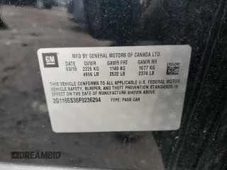 2015 Chevrolet Impala LTZ с VIN 2G1165S36F9236294, выставлен на аукционе Copart как лот 58301495 с пробегом 126 071 миль миль и Чистый • Clean title. История ставок и продаж доступна на DreamBid. Изображение 12.