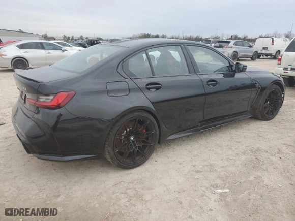 2024 BMW M3 with VIN WBS53AY04RFR96736, listed as a Copart auction lot 43559435 with 2,286 mi miles and Non Repairable. Bid and sale history available at carsss.com. Image 3.