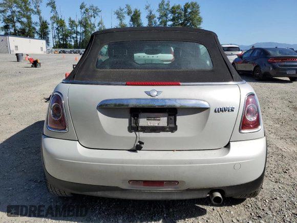 2011 MINI Convertible with VIN WMWZN3C55BT265139, listed as a Copart auction lot 58624955 with 108,374 mi miles and Clean title. Bid and sale history available at DreamBid. Image 6.