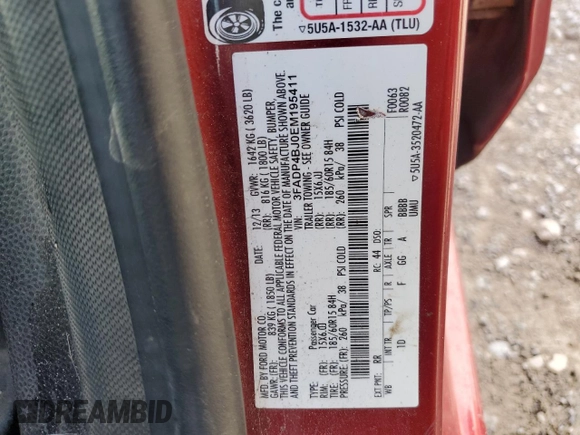 2014 Ford Fiesta SE with VIN 3FADP4BJ0EM195411, listed as a Copart auction lot 54027415 with 0 mi miles and Salvage Title. Bid and sale history available at carsss.com. Image 13.
