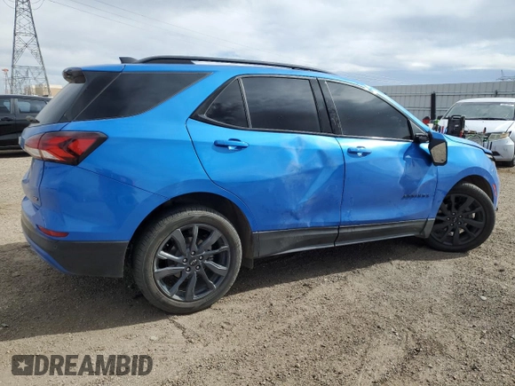 2024 Chevrolet Equinox RS with VIN 3GNAXMEG9RS161649, listed as a Copart auction lot 51132025 with 65,233 mi miles and Salvage Title. Bid and sale history available at DreamBid. Image 3.