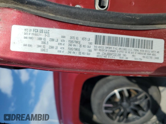 2015 Jeep Patriot Sport with VIN 1C4NJRBBXFD321289, listed as a Copart auction lot 60536345 with 194,479 mi miles and Salvage title. Bid and sale history available at DreamBid. Image 14.