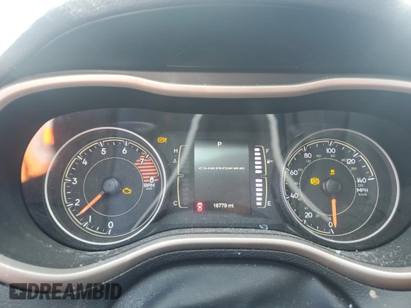 2017 Jeep Cherokee Sport z VIN 1C4PJLAS6HW652465, wystawiony jako Copart lot #77450574 z przebiegiem 16 779 mil mil oraz Szkoda całkowita • Salvage title. Historia ofert i sprzedaży dostępna na DreamBid. Obrazek 9.