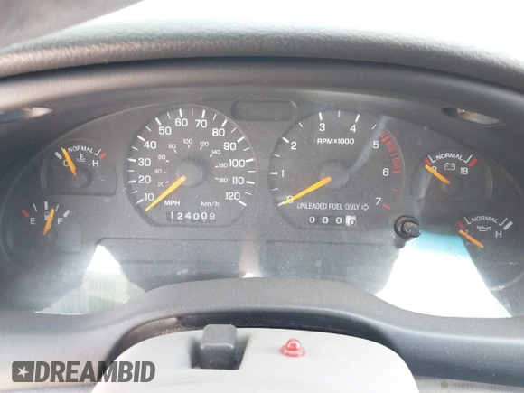1997 Ford Mustang with VIN 1FALP4044VF195081, listed as a IAAI auction lot 41725150 with 124,009 mi miles. Bid and sale history available at carsss.com. Image 7.