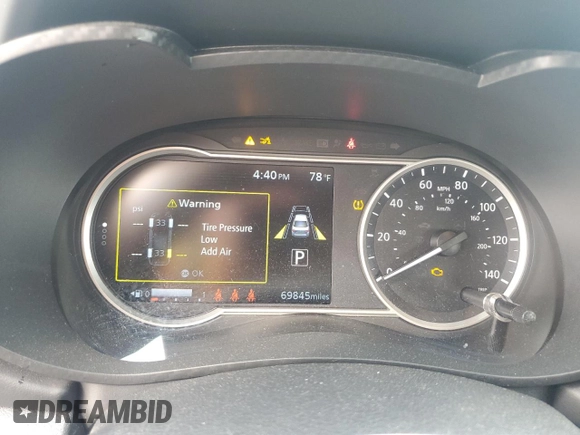 2023 Nissan Versa SR with VIN 3N1CN8FV7PL830359, listed as a Copart auction lot 53956695 with 69,845 mi miles and Salvage title. Bid and sale history available at DreamBid. Image 9.