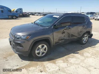 2024 Jeep Compass Latitude with VIN 3C4NJDBN2RT586672, listed as a Copart auction lot 50778295 with 8,434 mi miles and Salvage Title. Bid and sale history available at carsss.com. Image 1.