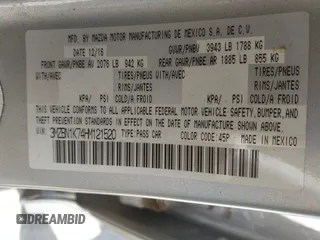 2017 Mazda 3 Sport with VIN 3MZBN1K74HM121520, listed as a IAAI auction lot 41827622 with 63,427 mi miles and . Bid and sale history available at DreamBid. Image 9.