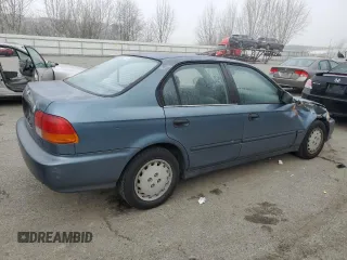 1997 Honda Civic DX with VIN JHMEJ6628VS031179, listed as a Copart auction lot 47281135 with 275,267 mi miles and Salvage Title. Bid and sale history available at DreamBid. Image 3.