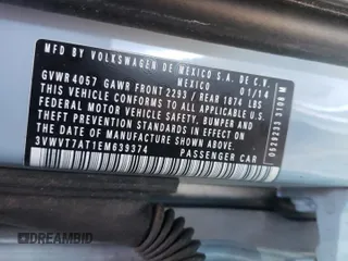 2014 Volkswagen Beetle Turbo R-Line with VIN 3VWVT7AT1EM639374, listed as a Copart auction lot 50230785 with 54,818 mi miles and Salvage Title. Bid and sale history available at DreamBid. Image 14.