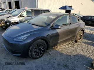 2021 Tesla Model Y Long Range with VIN 5YJYGAEE5MF211422, listed as a Copart auction lot 50157885 with 43,415 mi miles and Salvage Title. Bid and sale history available at carsss.com. Image 1.