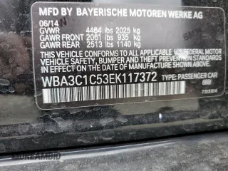 2014 BMW 3 Series 328i with VIN WBA3C1C53EK117372, listed as a Copart auction lot 51845745 with 96,336 mi miles and Salvage Title. Bid and sale history available at carsss.com. Image 12.