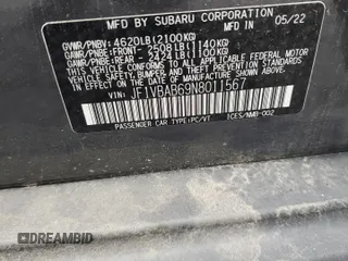 2022 Subaru WRX z VIN JF1VBAB69N8011567, wystawiony jako Copart lot #44463014 z przebiegiem 9914 mil mil oraz Tytuł czysty. Historia ofert i sprzedaży dostępna na DreamBid. Obrazek 13.