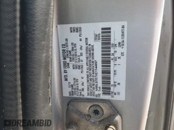 2014 Ford Transit Connect XL with VIN NM0LS7E7XE1144997, listed as a Copart auction lot 57071725 with 72,070 mi miles and Salvage title. Bid and sale history available at DreamBid. Image 14.