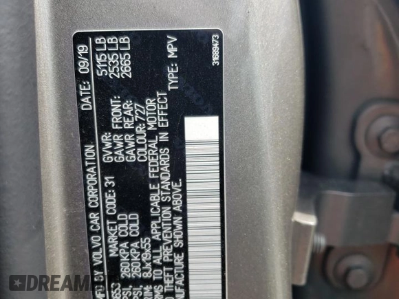 2020 Volvo V60 z VIN YV4102WK8L1036653, wystawiony jako Copart lot #61437033 z przebiegiem 35 446 mil mil oraz . Historia ofert i sprzedaży dostępna na DreamBid. Obrazek 13.