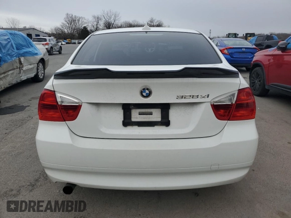 2007 BMW 3 Series 328xi with VIN WBAVC935X7KX53295, listed as a Copart auction lot 45851625 with 184,765 mi miles and Salvage Title. Bid and sale history available at carsss.com. Image 6.