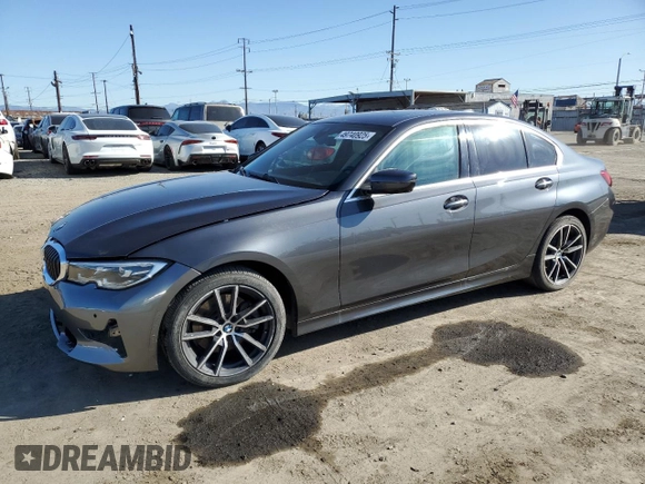 2021 BMW 3 Series 330i with VIN 3MW5R1J02M8B49793, listed as a Copart auction lot 49740925 with 42,281 mi miles and Salvage Title. Bid and sale history available at carsss.com. Image 1.