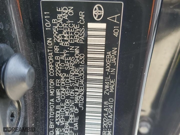 2012 Toyota Prius v Two with VIN JTDZN3EU4C3041630, listed as a Copart auction lot 49180455 with 133,585 mi miles and Salvage Title. Bid and sale history available at carsss.com. Image 12.