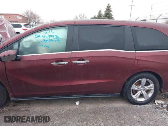 2020 Honda Odyssey EX-L with VIN 5FNRL6H75LB045105, listed as a IAAI auction lot 41499974 with 90,469 mi miles. Bid and sale history available at carsss.com. Image 14.