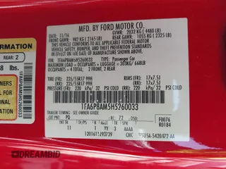 2017 Ford Mustang V6 с VIN 1FA6P8AM5H5260033, выставлен на аукционе IAAI как лот 42488797 с пробегом 59 397 миль миль и . История ставок и продаж доступна на DreamBid. Изображение 9.