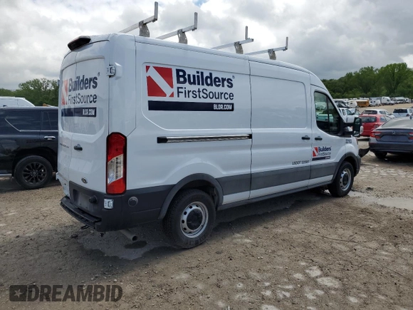 2023 Ford Transit Cargo with VIN 1FTBR1C86PKA45707, listed as a Copart auction lot 55052145 with 15,132 mi miles and Salvage title. Bid and sale history available at DreamBid. Image 3.