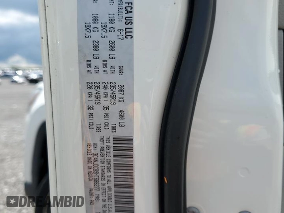 2017 Jeep Compass Limited z VIN 3C4NJDCB9HT688277, wystawiony jako Copart lot #56498515 z przebiegiem 76 960 mil mil oraz Szkoda całkowita • Salvage title. Historia ofert i sprzedaży dostępna na DreamBid. Obrazek 13.