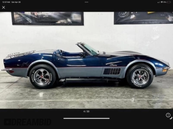 1972 Chevrolet Corvette with VIN 1Z67K2S510901, listed as a Copart auction lot 60161955 with 63,129 mi miles and Clean title. Bid and sale history available at DreamBid. Image 13.