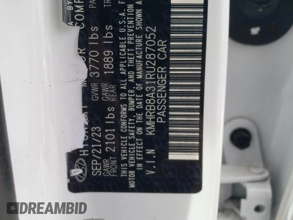 2024 Hyundai Venue SE with VIN KMHRB8A31RU287052, listed as a Copart auction lot 48958345 with 20,158 mi miles and Salvage Title. Bid and sale history available at DreamBid. Image 12.