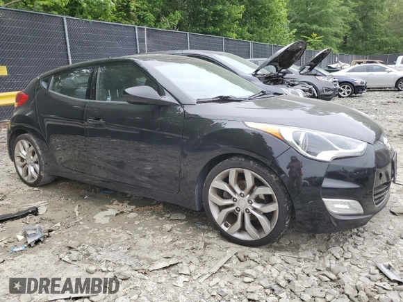 2012 Hyundai Veloster w/Black Int with VIN KMHTC6AD5CU065525, listed as a Copart auction lot 56415785 with 100,151 mi miles and Salvage title. Bid and sale history available at DreamBid. Image 4.