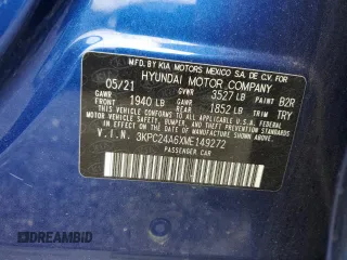 2021 Hyundai Accent SE with VIN 3KPC24A6XME149272, listed as a Copart auction lot 62878945 with 81,995 mi miles and Salvage title. Bid and sale history available at DreamBid. Image 12.