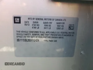 2014 Chevrolet Impala LT with VIN 2G1115SL2E9112424, listed as a Copart auction lot 49663245 with 112,140 mi miles and Salvage Title. Bid and sale history available at DreamBid. Image 13.